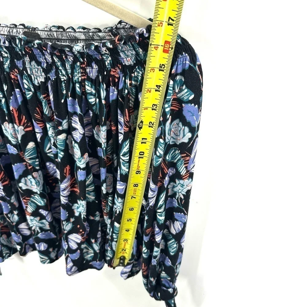Free People Lexington Top Womens XS Floral Butterfly Off Shoulder Fairy Whimsy